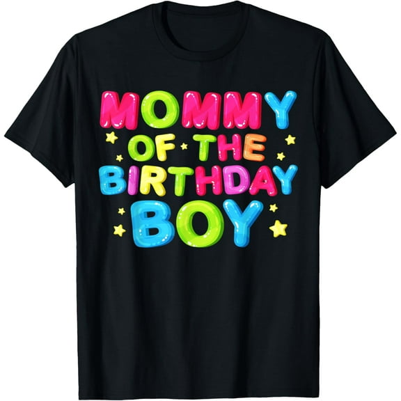 Mommy of The Birthday Boy Cute Balloon B-DayMatching Family T-Shirt
