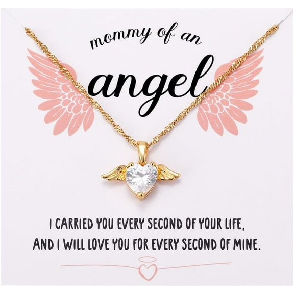 Mommy of an Angel Necklace, Miscarriage Memorial Gift for Grief Mother, Loss of Daughter Son Remembrance Jewelry