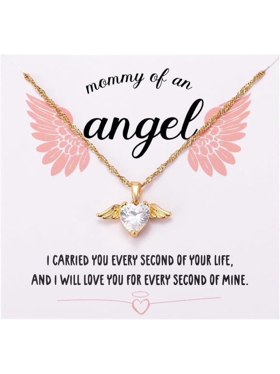 Mommy of an Angel Necklace, Miscarriage Memorial Gift for Grief Mother, Loss of Daughter Son Remembrance Jewelry