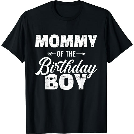 Mommy of the birthday boy son matching family for mom T-Shirt Black X-Large