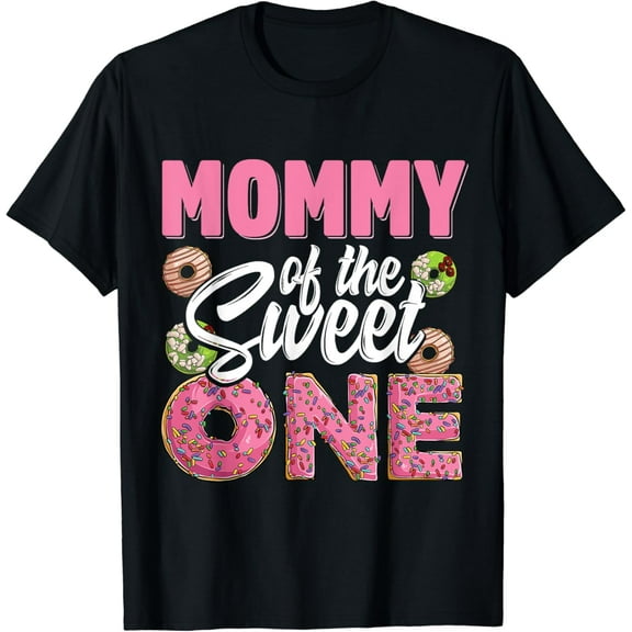 Mommy of the sweet one birthday 1st B-day Donut one party T-Shirt100% pure cotton