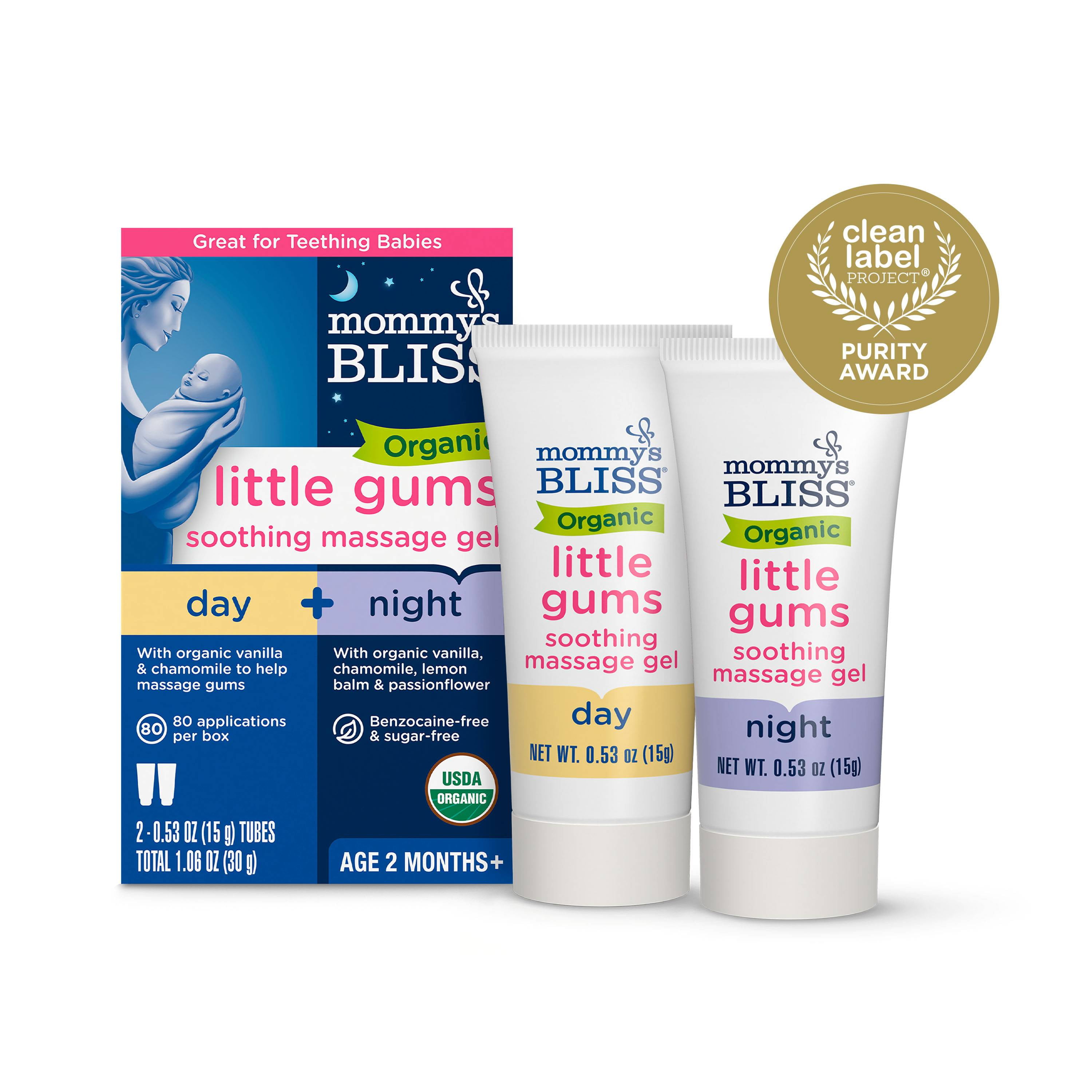 Mommy's Bliss Baby Gum Massage Organic Gel, Day & Night, 1.06 oz, 2 Pack