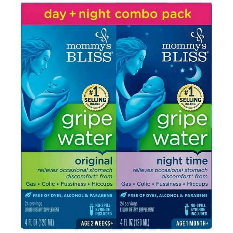 Mommy's Bliss Gripe Water Original & Night Time Combo Pack - Soothing  Relief for Babies 