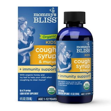 Mommy's Bliss Kids, Organic Cough Syrup + Immunity Support, 1-12 Yrs, 4 fl oz (120 ml)