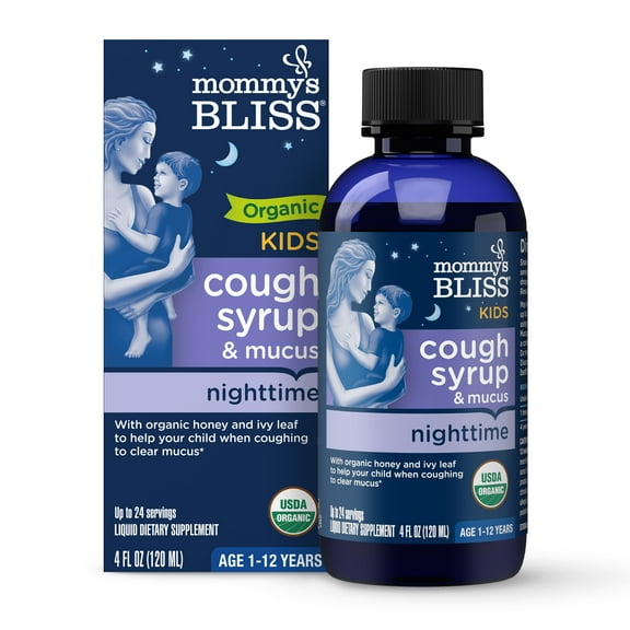 Mommy's Bliss Kids, Organic Cough Syrup, Night Time, 1-12 Yrs, 4 fl oz (120 ml)