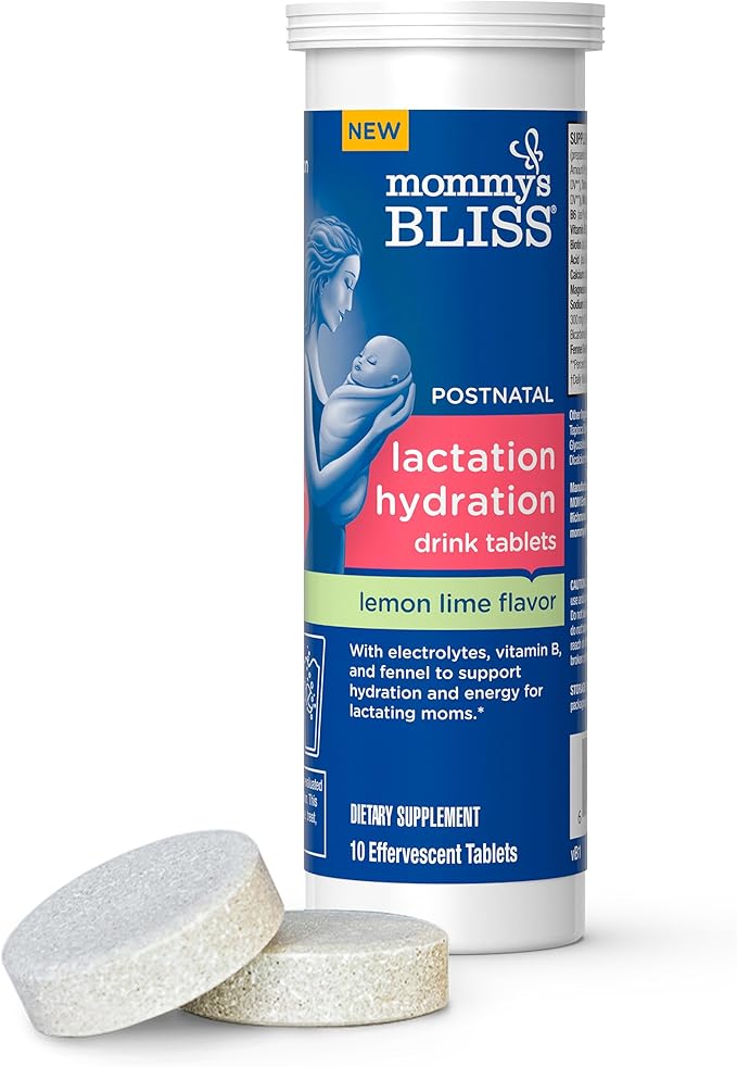 Mommy's Bliss Lactation Hydration Drink Tablets, Lemon Lime Flavor