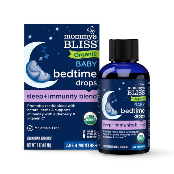 Mommy's Bliss Organic Baby Bedtime Drops, Melatonin-Free, Restful Sleep & Immunity, 2 fl oz