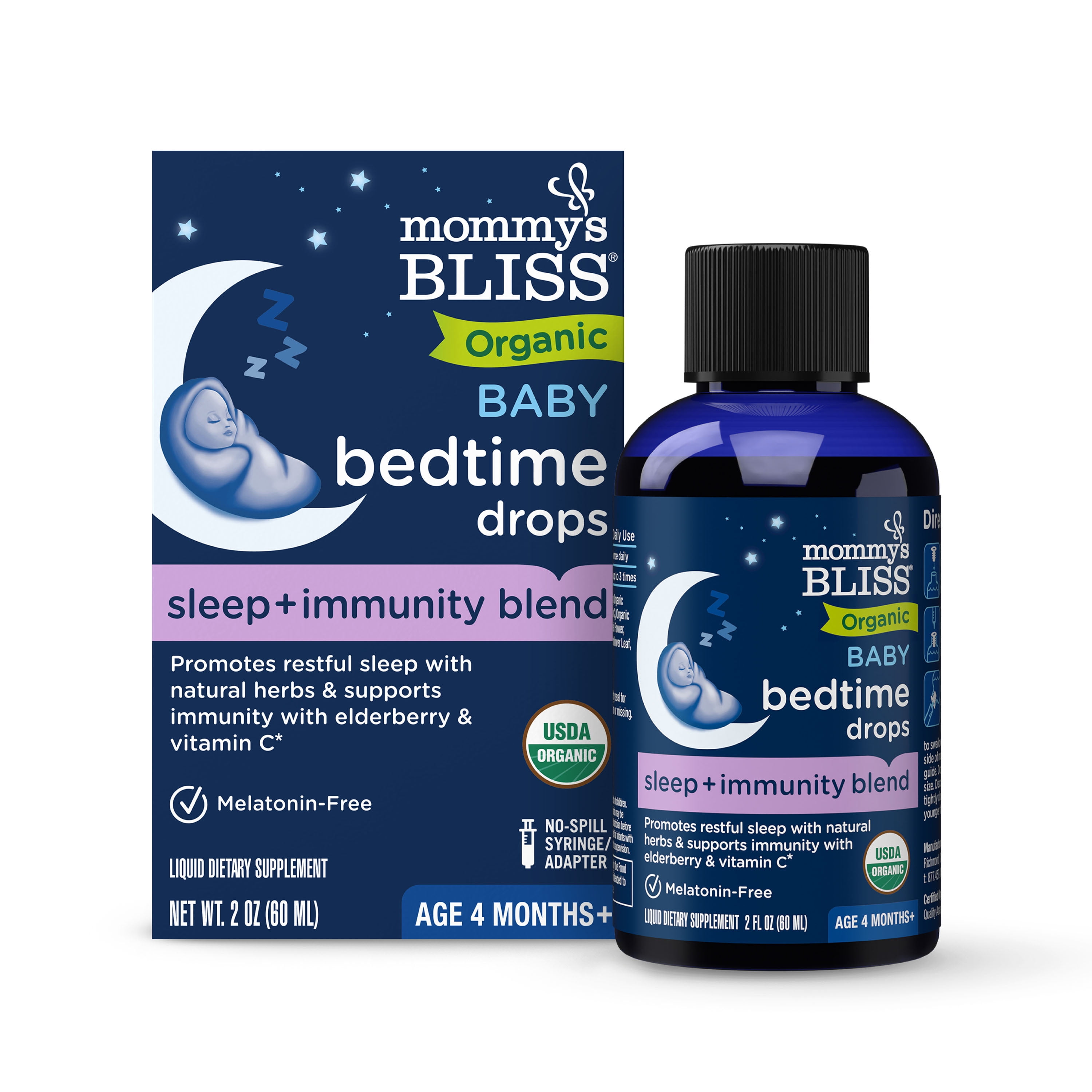 Mommy's Bliss Organic Baby Bedtime Drops, Melatonin-Free, Supports Restful Sleep & Immunity, 2 fl oz
