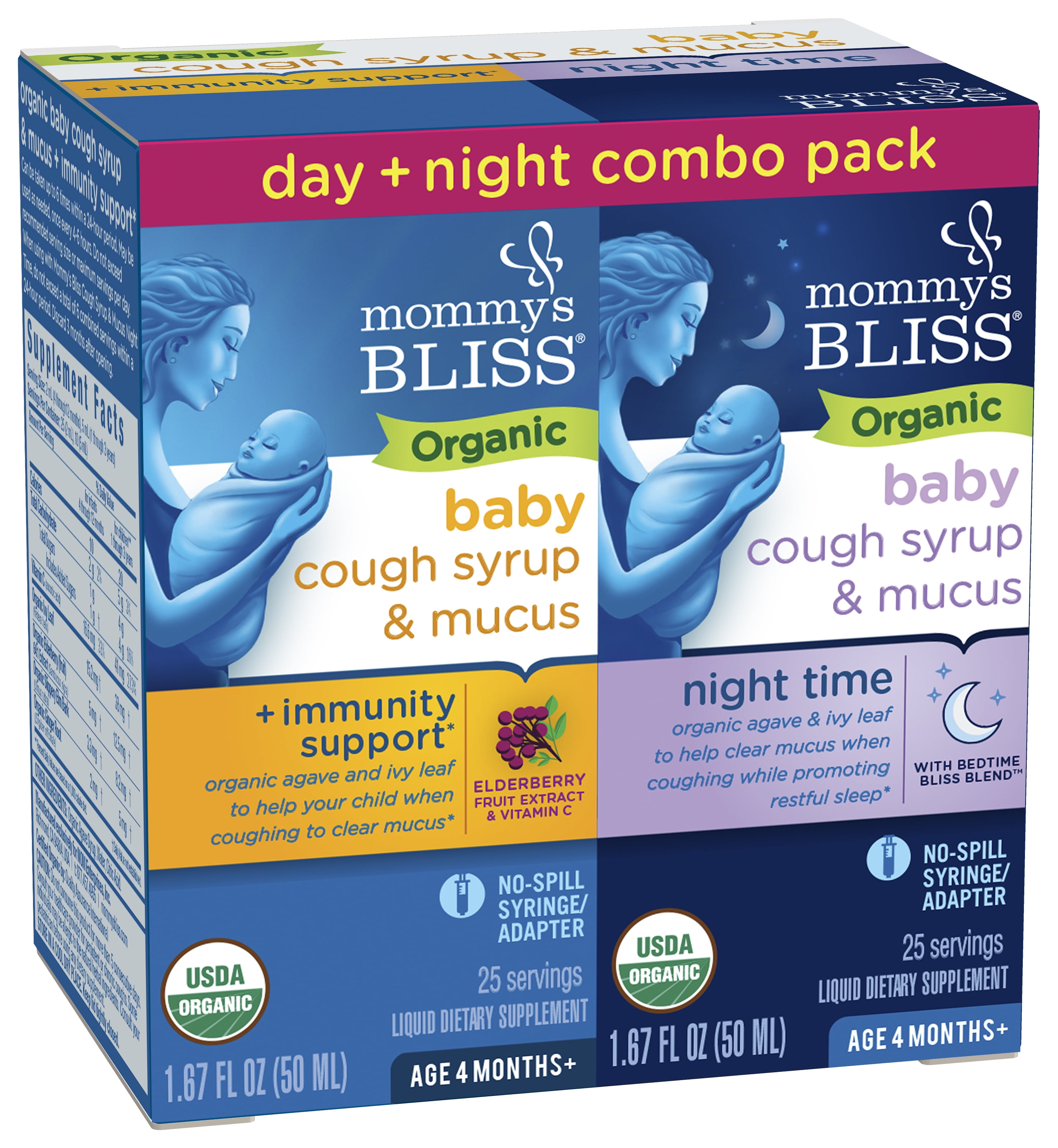 Mommy's Bliss Organic Day + Night Organic Cough Syrup, Age 4 Months+