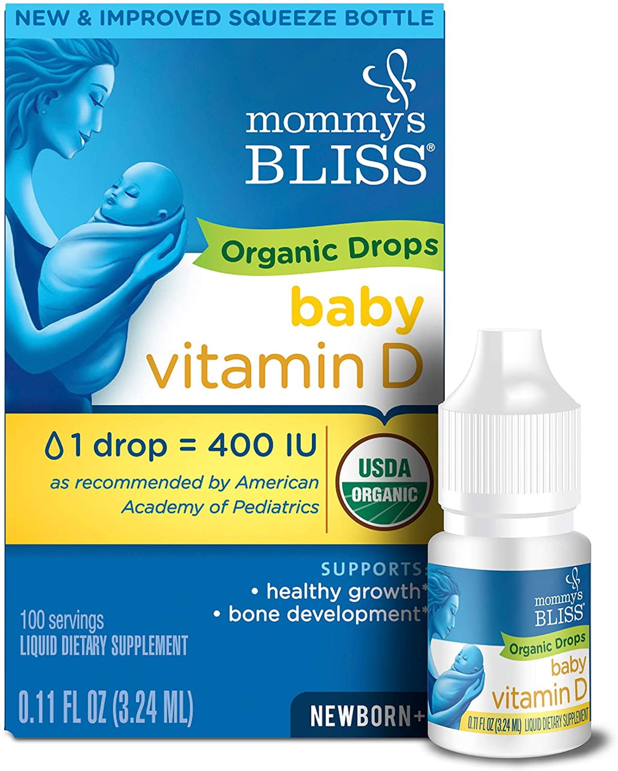 Mommy's Bliss Organic Drops No Artificial Color, Vitamin D, 0.11 fl oz