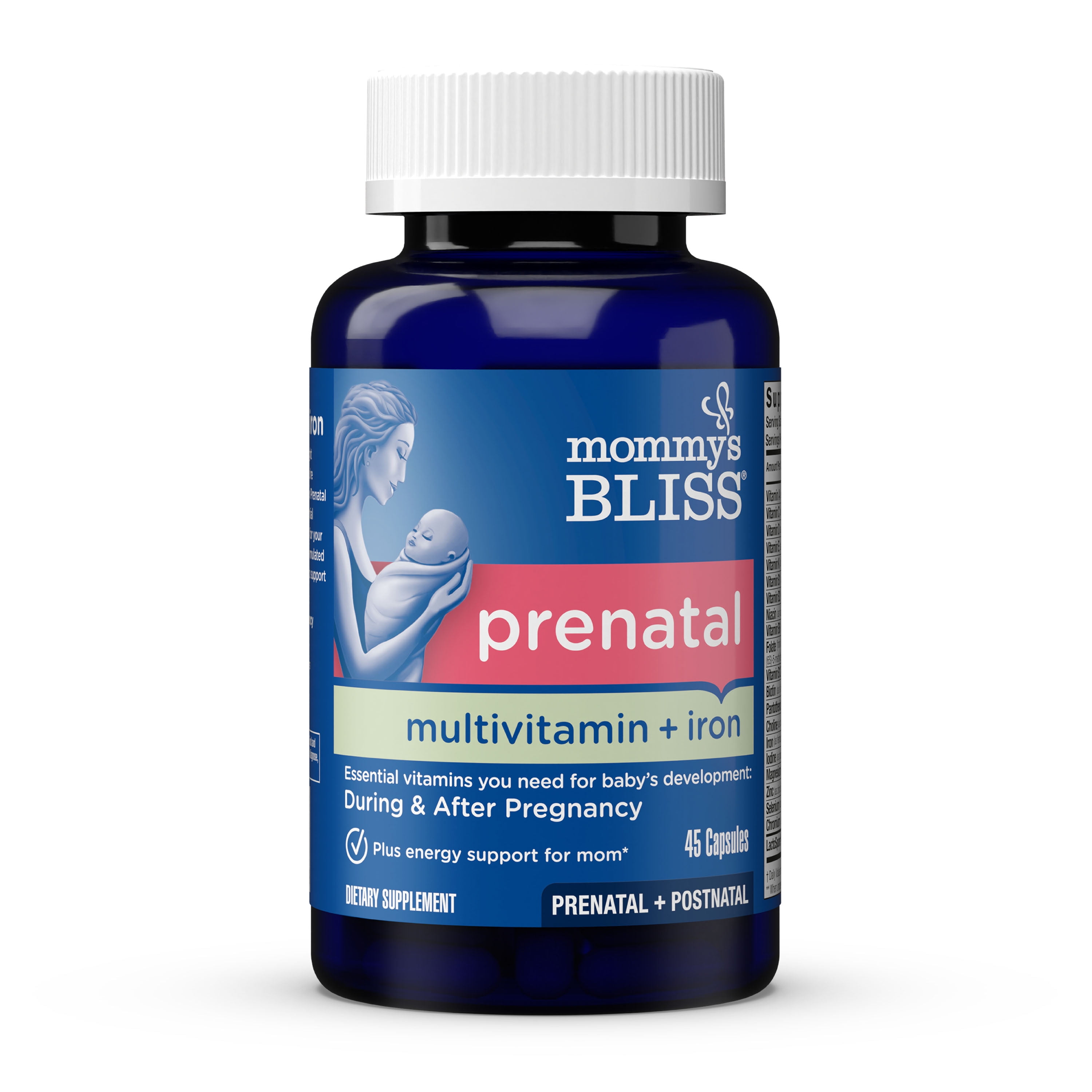 Mommy's Bliss Prenatal Multivitamin + Iron, 45 Capsules