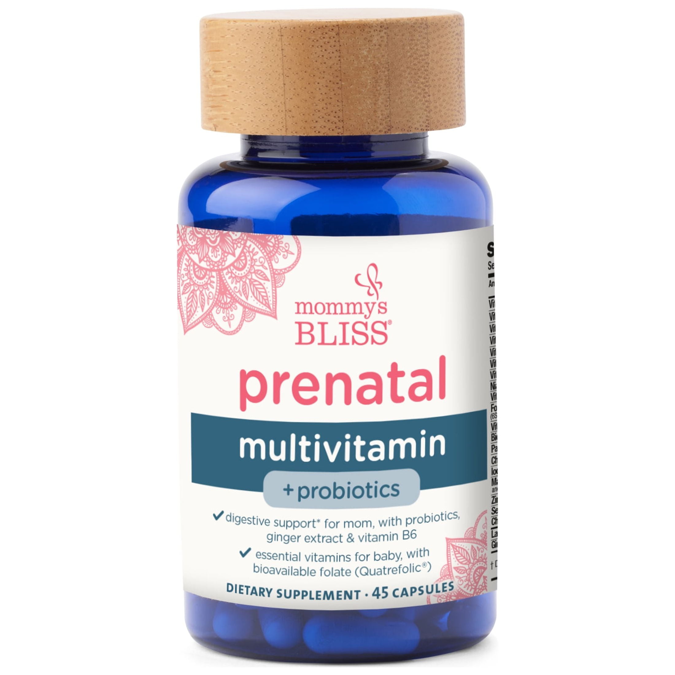 Mommy's Bliss Prenatal Multivitamin + Probiotics, 45 Capsules, Women