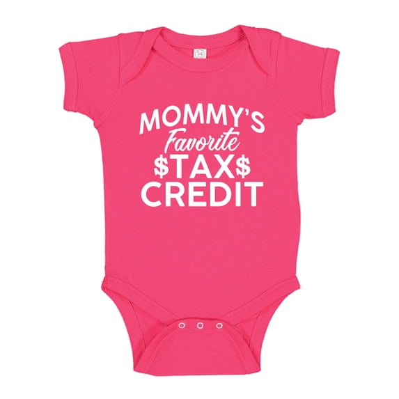 Mommy's Favorite Tax Credit Baby Bodysuit One Piece 12 mo Cyber Pink