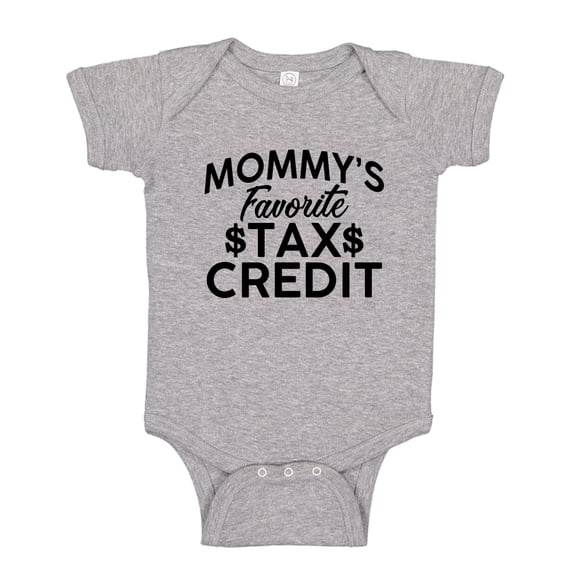 Mommy's Favorite Tax Credit Baby Bodysuit One Piece NB Athletic Heather
