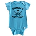 thumbnail image 1 of Mommy's First Mate Funny Pirate Baby Bodysuit (Blue), 1 of 2