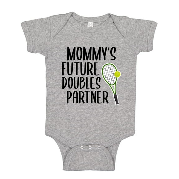 Mommy's Future Doubles Partner Baby Bodysuit One Piece NB Athletic Heather