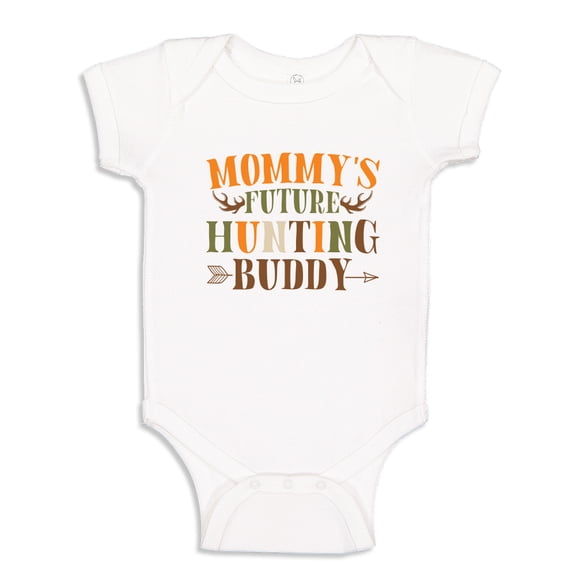 Mommy's Future Hunting Buddy Baby Bodysuit One Piece NB White