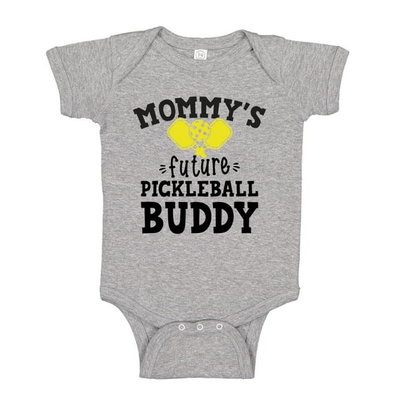 Mommy's Future Pickleball Buddy Baby Bodysuit One Piece NB Athletic Heather