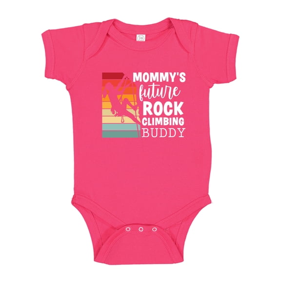 Mommy's Future Rock Climbing Buddy Baby Bodysuit One Piece NB Cyber Pink