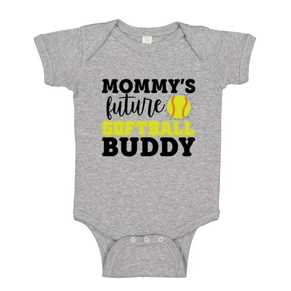 Mommy's Future Softball Buddy Baby Bodysuit One Piece 18 mo Athletic Heather