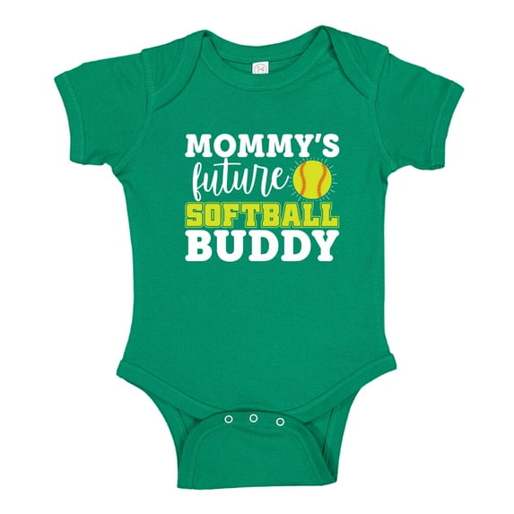 Mommy's Future Softball Buddy Baby Bodysuit One Piece 6 mo Kelly Green