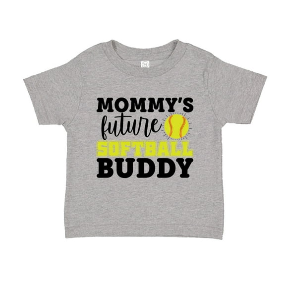Mommy's Future Softball Buddy Toddler T-Shirt 2T Athletic Heather
