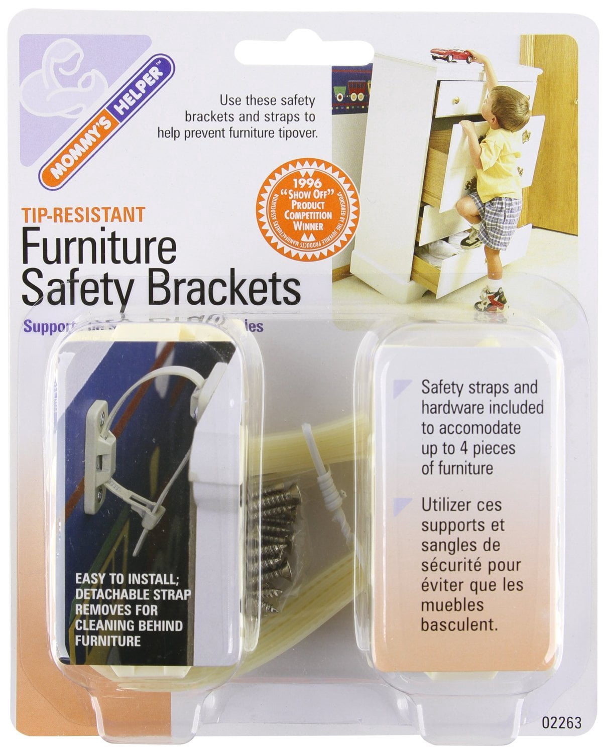 Safety Bracket Mommy's Helper Tip Resistant Furniture Safety Brackets - Walmart.com