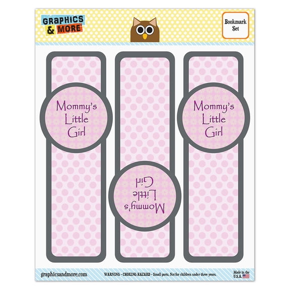 Mommy's Little Girl Pink with Flowers Glossy Laminated Bookmarks - Set of 3