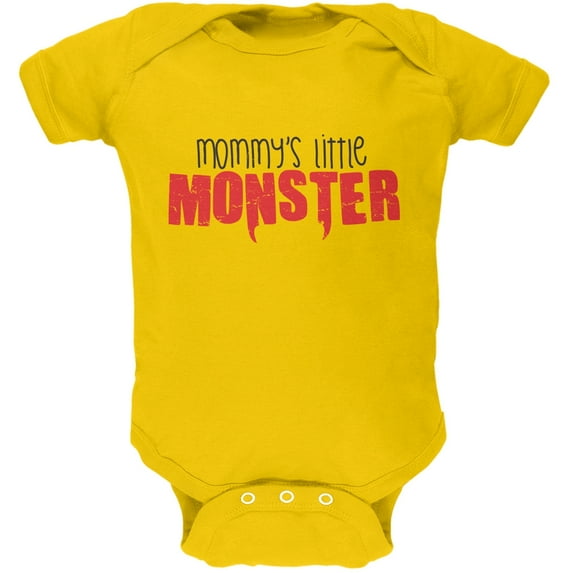Mommy's Little Monster Yellow Soft Baby One Piece - 3-6 months