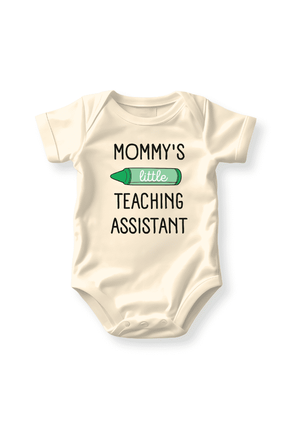 Mommy's Little Teaching Assistant Baby Bodysuit, Newborn Outfit, Baby Clothes, Gift for Children 0-3m Natural