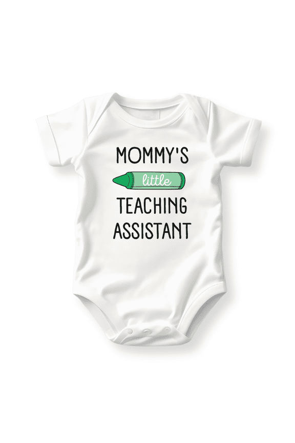 Mommy's Little Teaching Assistant Baby Bodysuit, Newborn Outfit, Baby Clothes, Gift for Children 3-6m White