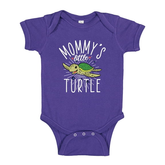 Mommy's Little Turtle Baby Bodysuit One Piece 12 mo Purple
