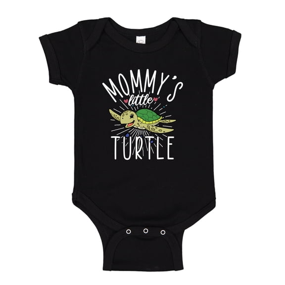 Mommy's Little Turtle Baby Bodysuit One Piece 18 mo Black