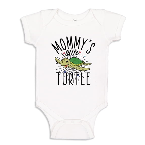 Mommy's Little Turtle Baby Bodysuit One Piece 24 mo White