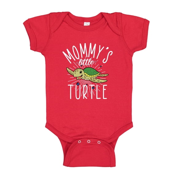 Mommy's Little Turtle Baby Bodysuit One Piece 6 mo Red