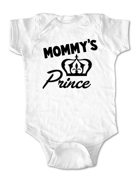 Mommy's Prince  - wallsparks cute & funny Brand - baby one piece bodysuit - Great baby shower gift!