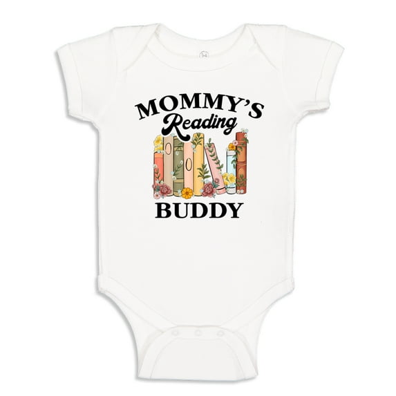 Mommy's Reading Buddy Baby Bodysuit One Piece NB White