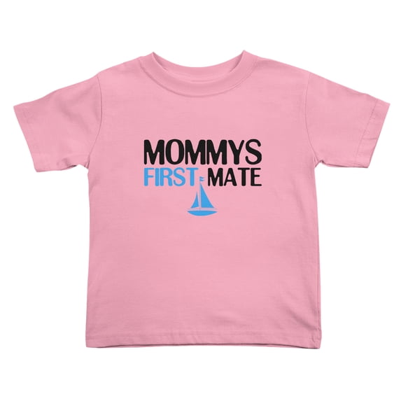 Mommys First Mate I Love Mom and Dad Funny Toddler T-Shirts for Boys Girls (Pink, 3T)