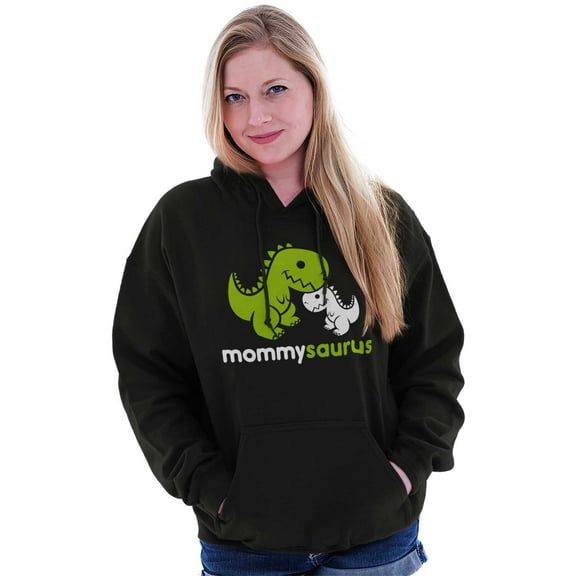 Mommysaurus Cute Dinosaur Mothers Day Hoodie Sweatshirt Women Brisco Brands S