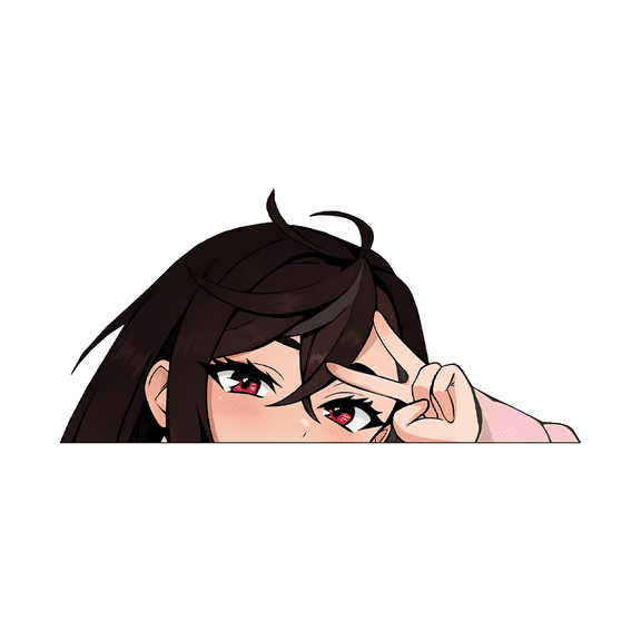 Momo Ayase Peeker Sticker  Exclusive Dandadan Design for Decorating Various Surfaces