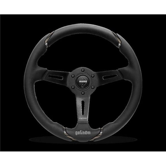 Momo Gotham Steering Wheel 350 mm - Black Leather/Black Spokes