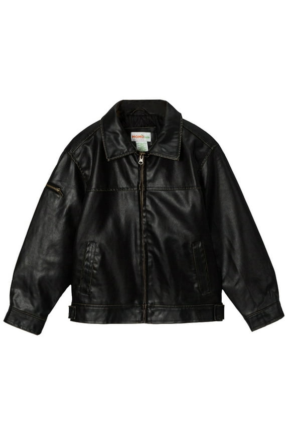 Big Boys Faux Leather Flight Bomber Jacket (XS & XL)