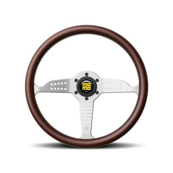 Momo Indy Steering Wheel 350 mm - Magoany Wood/Brshd Spokes