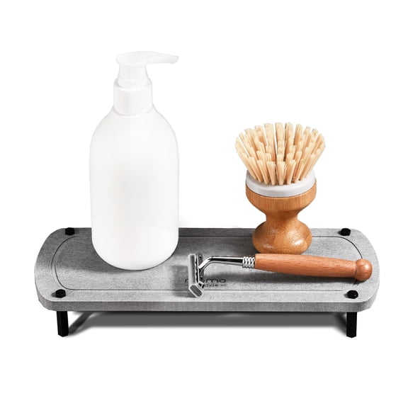 Momo Lifestyle  Fast Drying Stone Sink Caddy Tray Accessory Organizer Diatomaceous Earth Bottle  Dish Sponge Countertop Organizer Drytomini