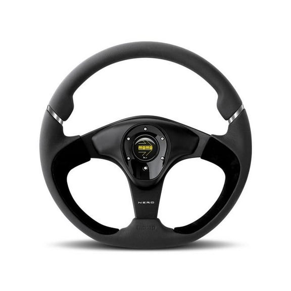 Momo Nero Steering Wheel 350 mm - Black Leather/Suede/Black Spokes
