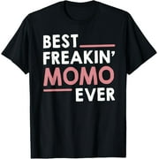 FAHUANGGE Momo Shirts for Women Grandma Cute Best Freakin' Momo Ever T-Shirt