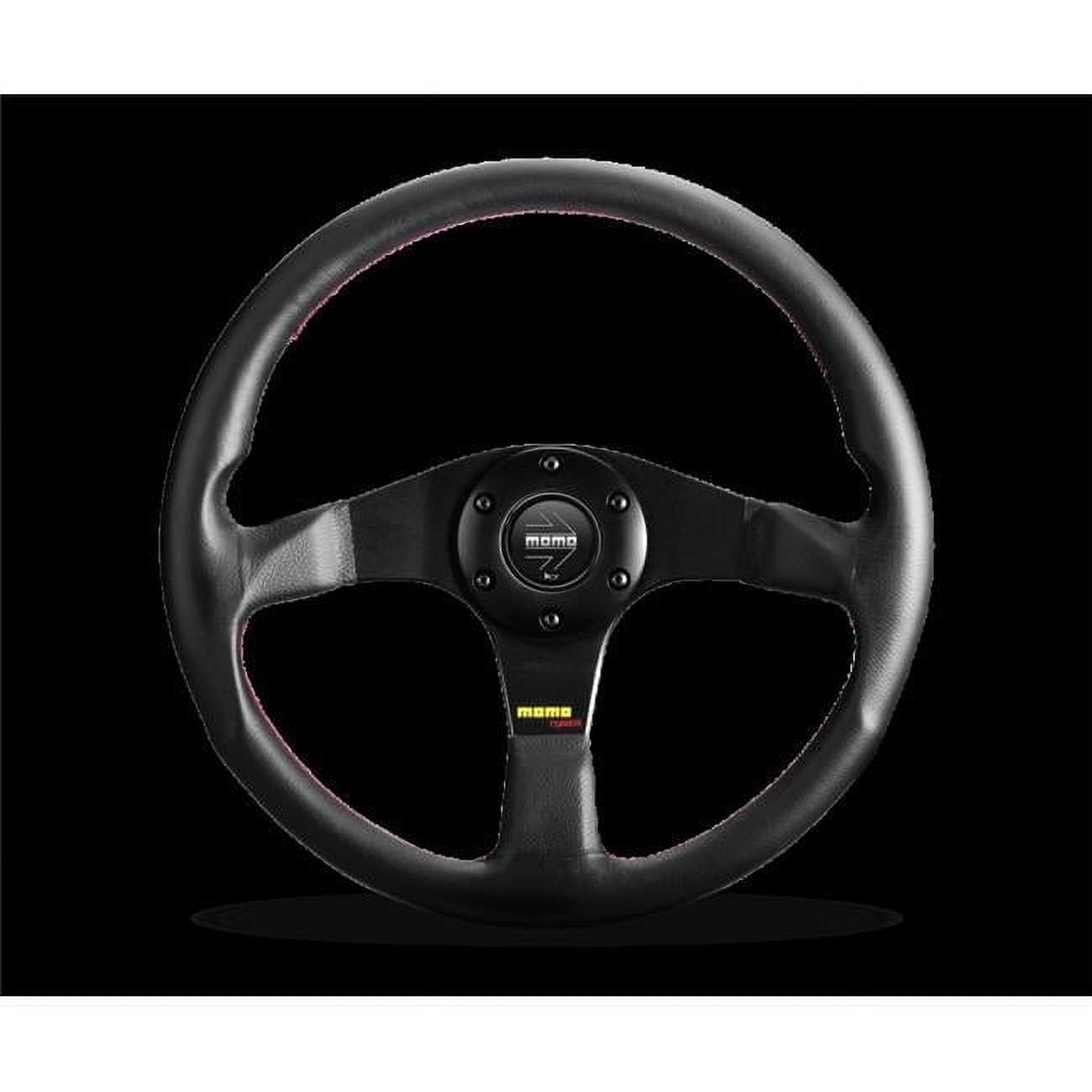 Momo Tuner Steering Wheel 350 mm - Black Leather/Red Stitch