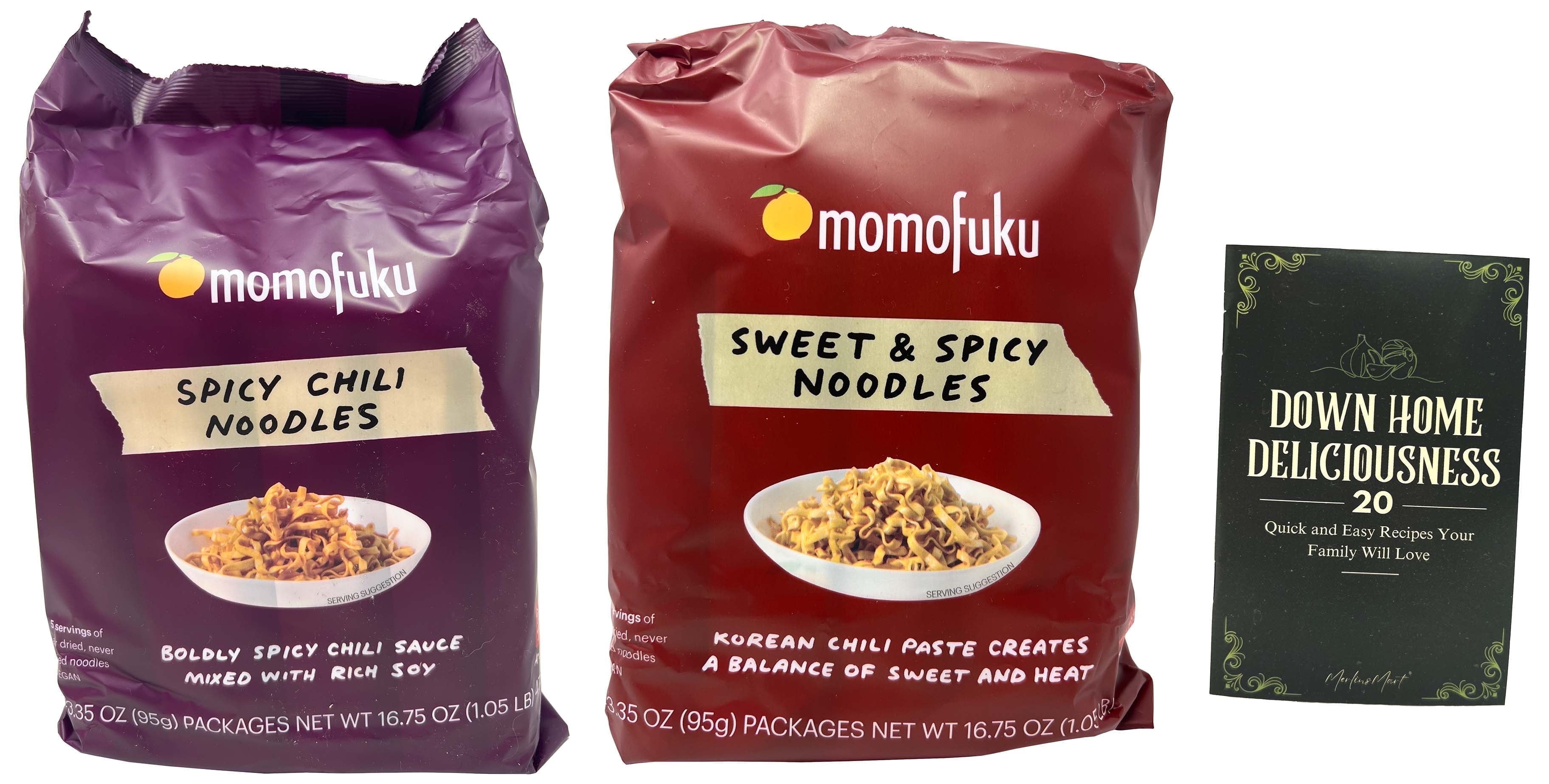 Momofuku Air Dried Ramen - 2 flavors: Spicy Chili, Sweet and Spicy (16. ...