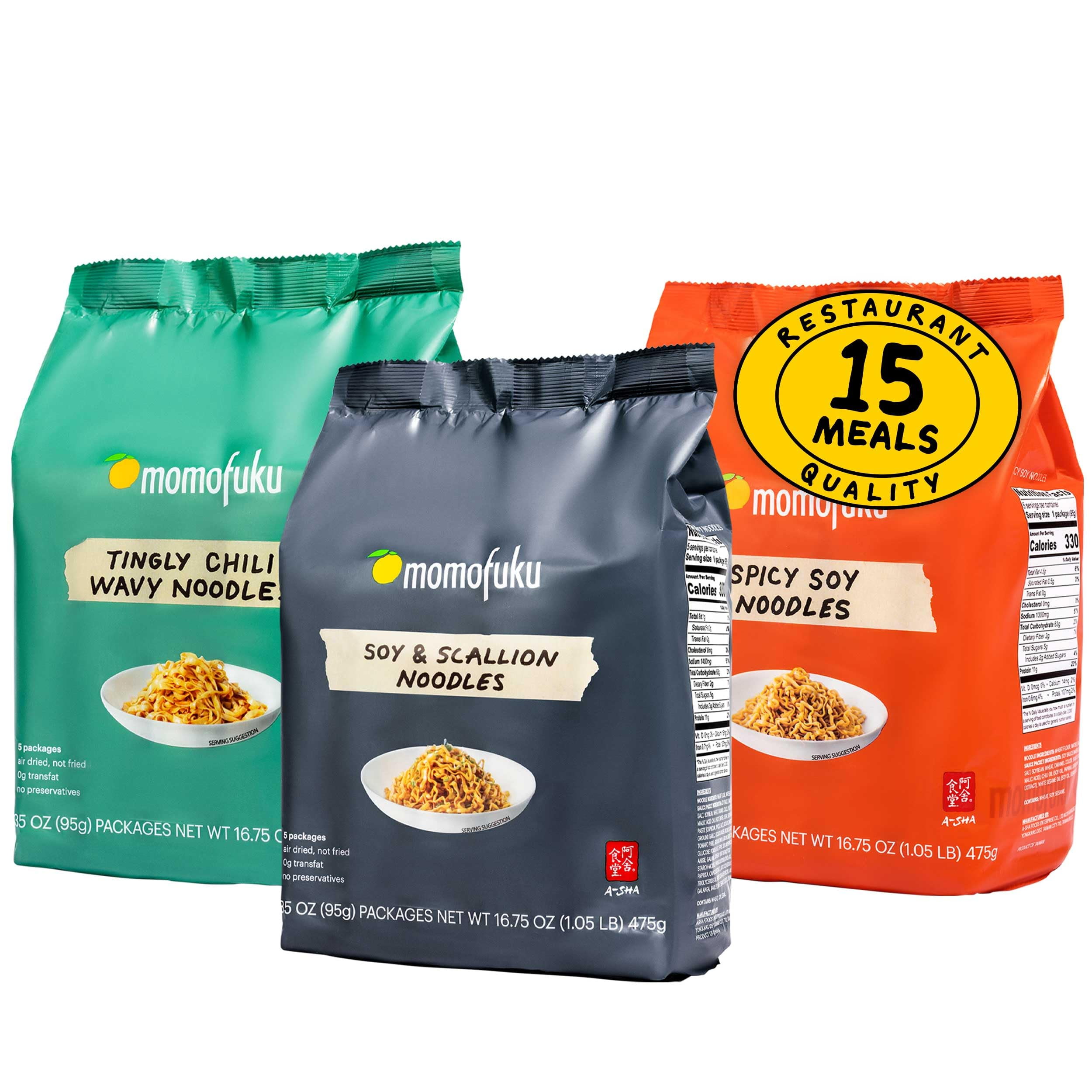 Momofuku Ramen Noodles Variety Pack, Healthy Vegan Asian Snacks, 3