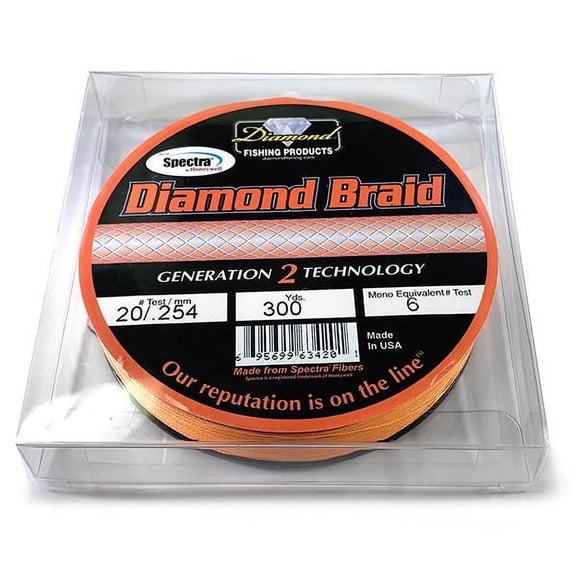 Diamond Fishing Products Diamond Braid 300yds Orange, 20#